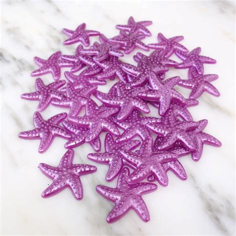 19mm Purple Pearl Starfish 20pcs Happy Place Bling