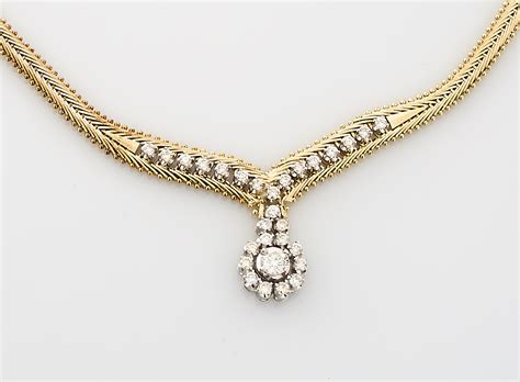 Lot Detail 14k Yellow Gold Diamond Necklace