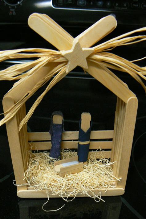 Popsicle Stick Nativity Christmas Crafts Childrens Christmas Crafts