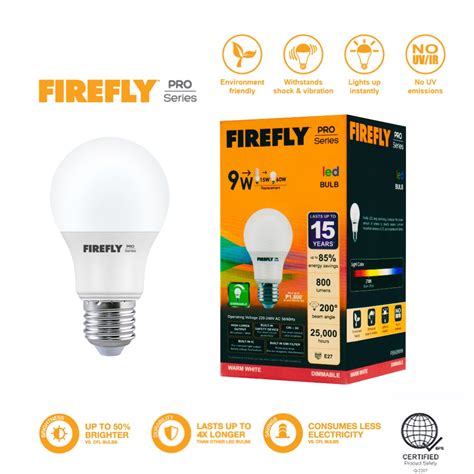 Warm White Firefly Pro Series 9 Watts Dimmable Light Emitting Diode Led