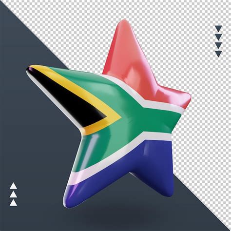 Premium Psd 3d Star South Africa Flag Rendering Left View
