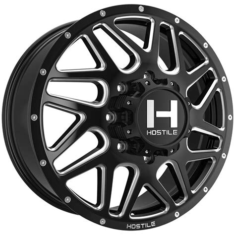 Hostile Wheels H401 Sprocket Dually Black Milled Wheels Outlet