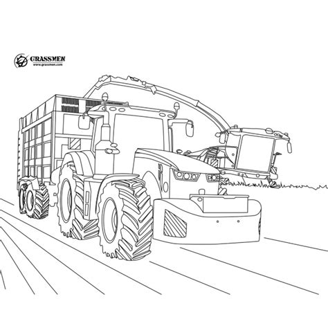 Tractor Harvesting Corn Coloring Pages