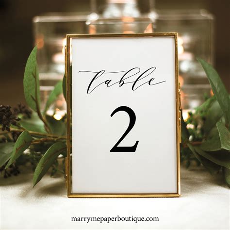 Wedding Table Number Template Try Before Purchase Editable Etsy