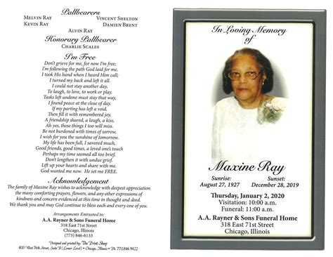 Maxine Ray Obituary Aa Rayner And Sons Funeral Home
