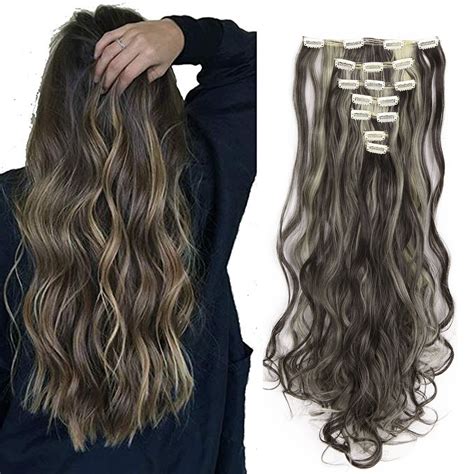 Sayfut Clip In Hair Extensions 7pcs 16 Clips 24 Inch Double Weft Full