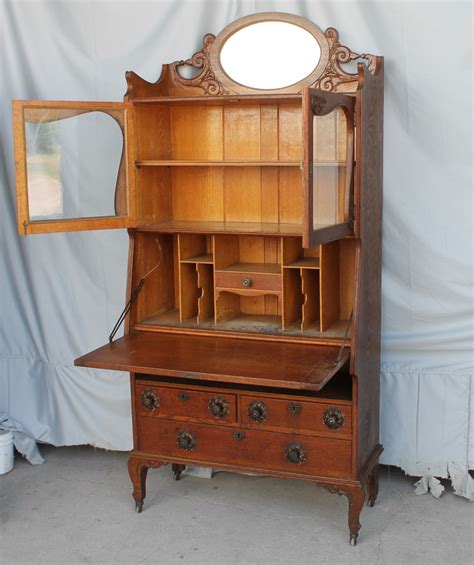 Bargain John's Antiques | Antique Oak Secretary Bookcase - original ...