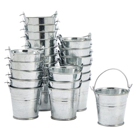 Buy 24 Pack Mini Metal Buckets With Handles For Party Favors Small