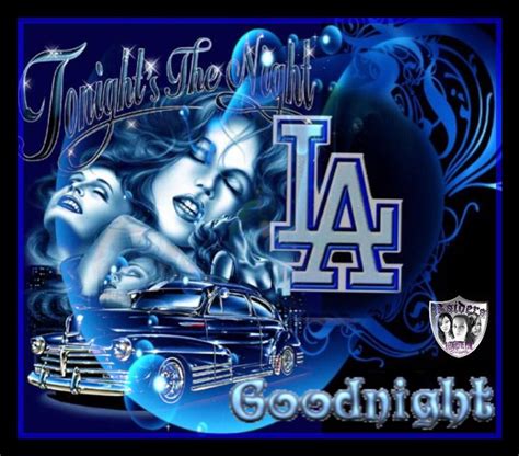 The Los Angeles Dodgers Logo With An Image Of Two Women And A Car