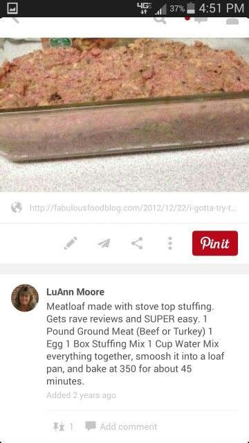 Homemade stuffing mix (stove top dressing) recipe. Meatloaf made with stove top stuffing | Meatloaf, Stuffing ...