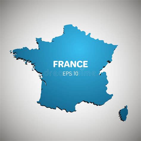 Van De De Kaart De Blauwe Kleur Van Frankrijk Vectorillustratie Vector