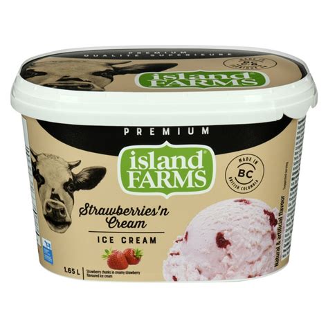 Island Farms Premium Ice Cream Country Cream Strawbr Stong S