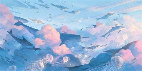 The Sea Of The Sky On Behance Desktop Wallpaper Art