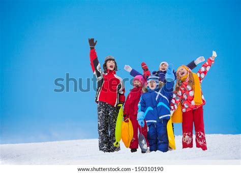 Group Five Super Happy Kids Standing Stock Photo 150310190 Shutterstock
