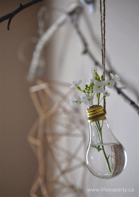 Diy Hanging Light Bulb Flower Vases Diy Hanging Light Bulbs Recycled
