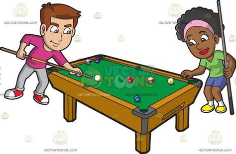 Two Friends Playing Billiards Pool Games Clip Art Free Clip Art