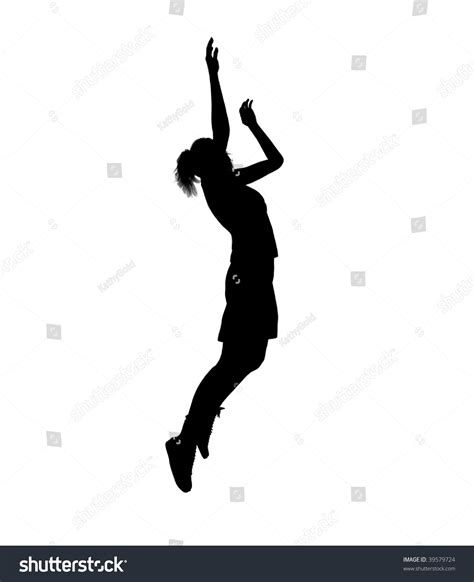 Download 91 royalty free female basketball player silhouette vector images. Female Basketball Player Silhouette On A White Background Stock Photo 39579724 : Shutterstock
