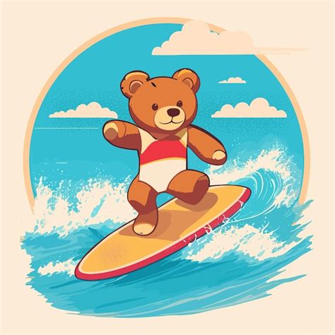 Premium Vector Panda Surfing On The Beach Running Carrying Surf Board