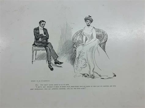 1902 Charles Dana Gibson Antique Large Double Sided Print Gibson Girl 28 Art Prints