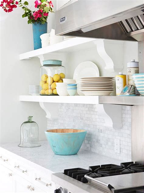 Tips For Stylishly Stocking That Open Kitchen Shelving