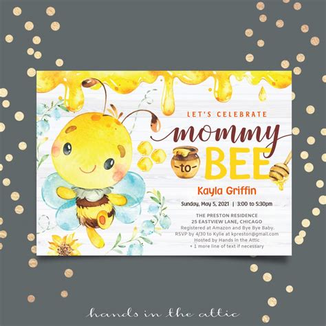 Mommy To Bee Baby Shower Invitation Hands In The Attic