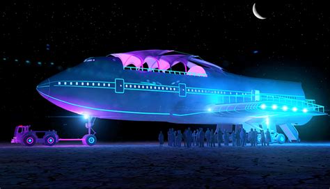 converted boeing 747 lands at burning man in nevada s black rock desert