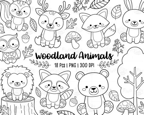 Woodland Animal Baby Coloring Pages