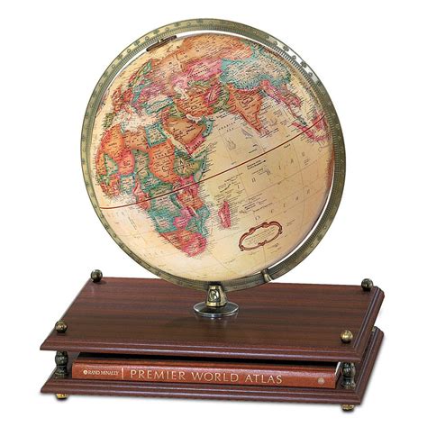 Premier 12 Inch Globe With Rand Mcnally Premier World Atlas
