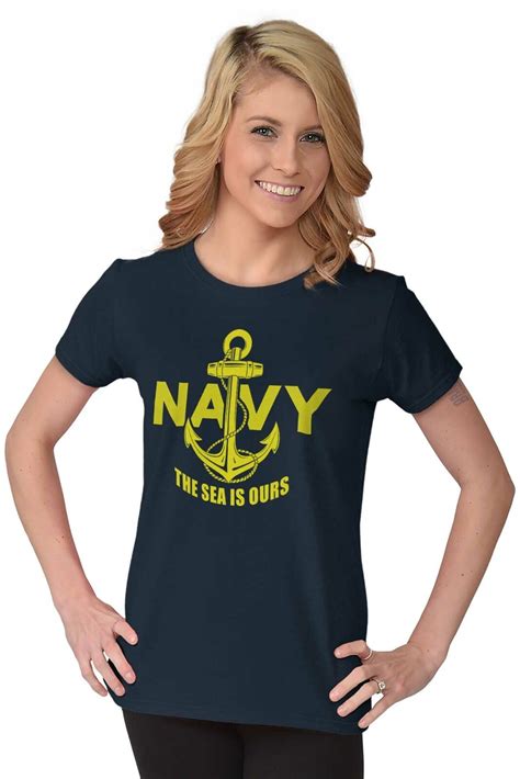 navy sea is ours patriotic military anchor graphic t shirts for women t shirts ebay