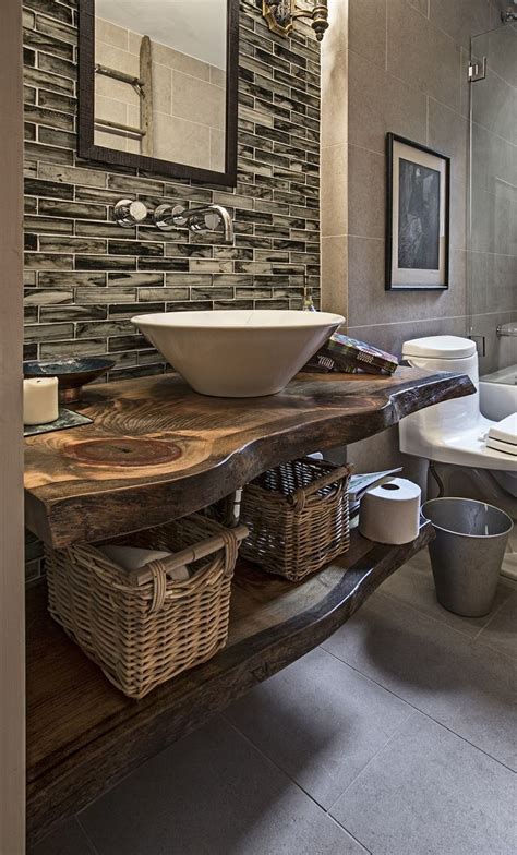 Contemporary, rustic and rustic modern vanities. live edge vanity top - Google Search | Rustikální koupelny ...