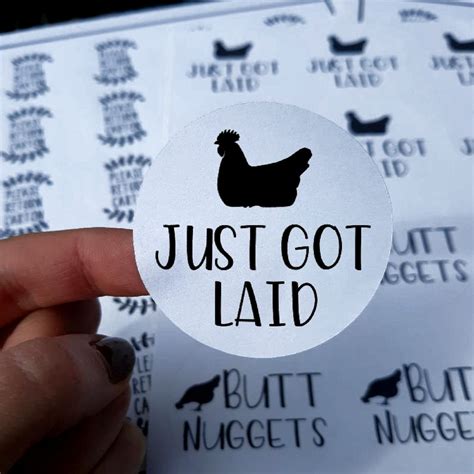 Just Got Laid Chicken Stickers Egg Carton Stickers Chicken Etsy