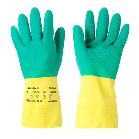 Ansell Alphatec 87 900 Bi Colour Chemical Resistant Gloves