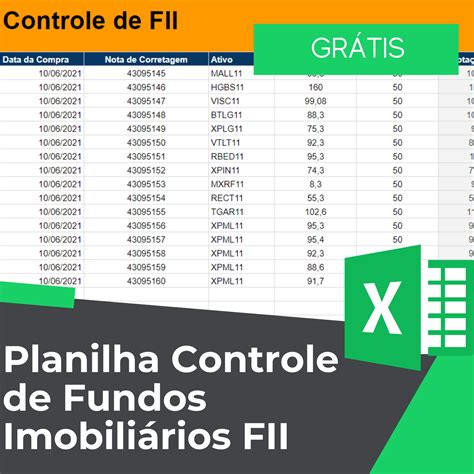 Planilha Controle De Fundos Imobili Rios Fii Smart Planilhas The Best