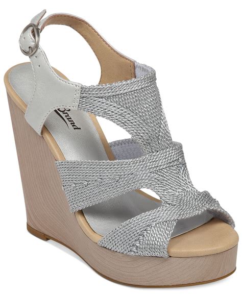 lucky brand women s rosiee platform wedge sandals in platinum silver metallic lyst