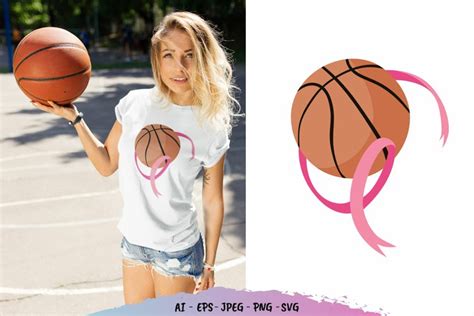 Basketball Ball With Pink Ribbon Breast Cancer