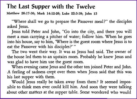 The Last Supper With The Twelve Story Kids Korner Biblewise