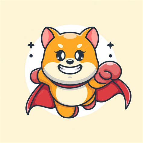 Premium Vector Cute Super Hero Shiba Inu Dog Flying Cartoon