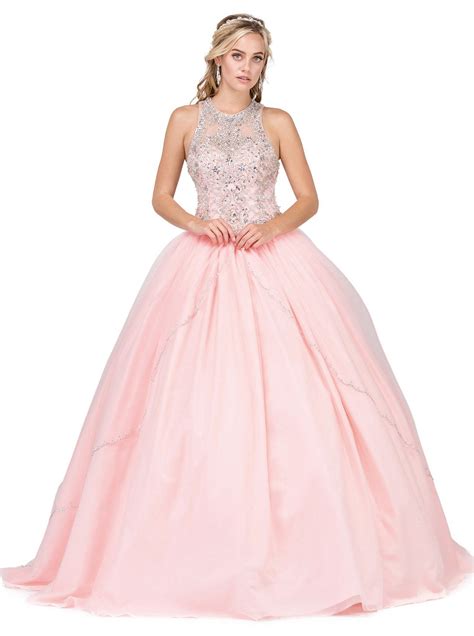 Dancing Queen 1205 Embellished Jewel Quinceanera Gown Beautiful