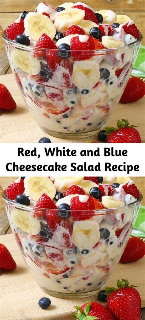 Red White And Blue Cheesecake Salad Recipe Riannons