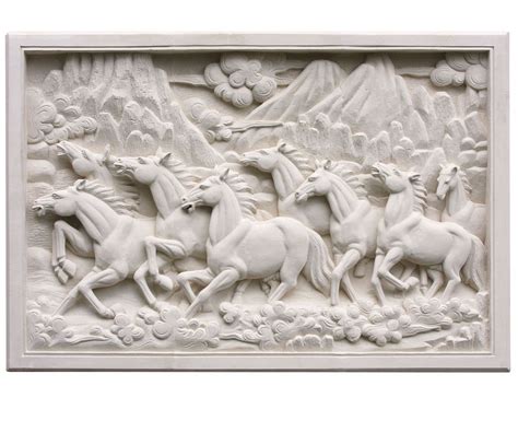 Hand Carved Stone Wall Plaque Horses Wall Plaques From Brights Of