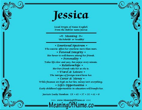 Jessica Meaning Of Name