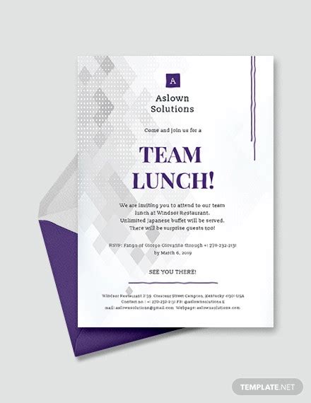 business lunch invitation template jpg vector eps