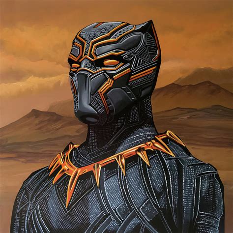 While chadwick boseman's black panther has only appeared in four marvel studios movies so far, the character is already one of the most popular and the first time we ever saw black panther suit, it was when andy park's concept art was shared during marvel studios' phase 3 presentation at the el. Black Panther Painting Painting by Paul Meijering