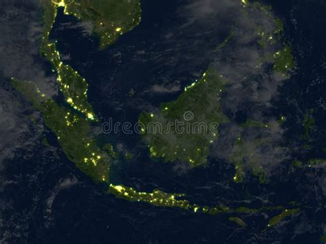 Malaysia At Night On Planet Earth Stock Illustration Illustration Of