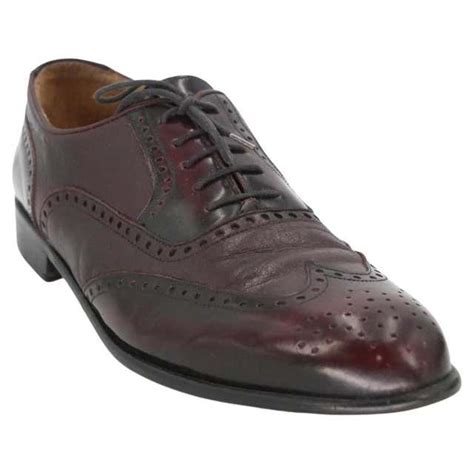 Burgundy Classic Mens Brogue Leather Dress Formal Shoes For Sale At
