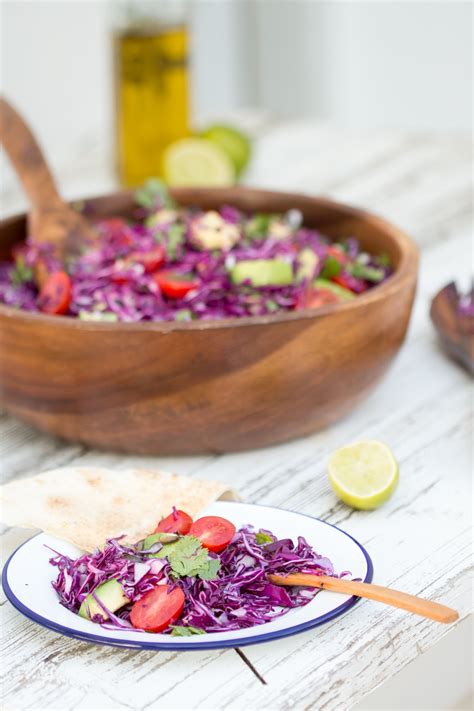 Red Cabbage And Avocado Salad Lazy Cat Kitchen