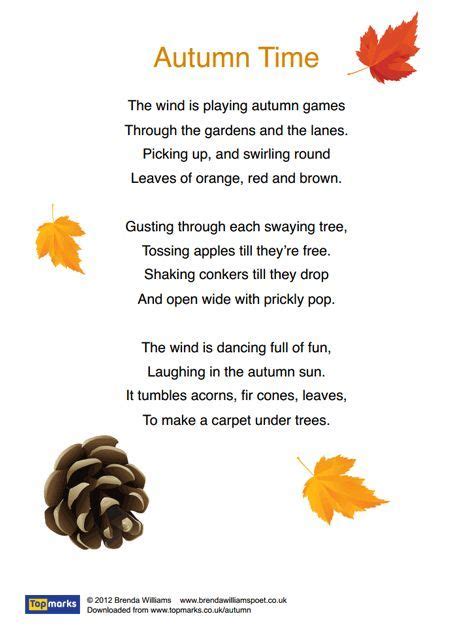 Autumn Time Poem Autumn Poems Autumn Poetry Poetry For Kids