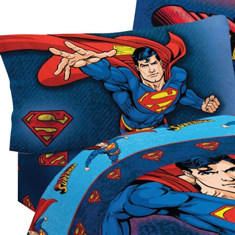 Shop for superhero bedding online at target. DC Comics Superman Superhero 3-Piece Twin Bed Sheet Set ...