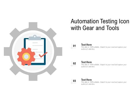 Automation Testing Icon With Gear And Tools Powerpoint Presentation
