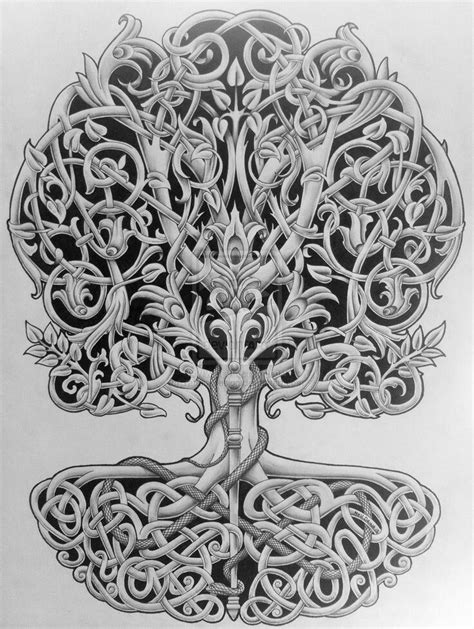 Yggdrasil Tree Of Life Tattoo Celtic Tattoo Designs Body Art Tattoos